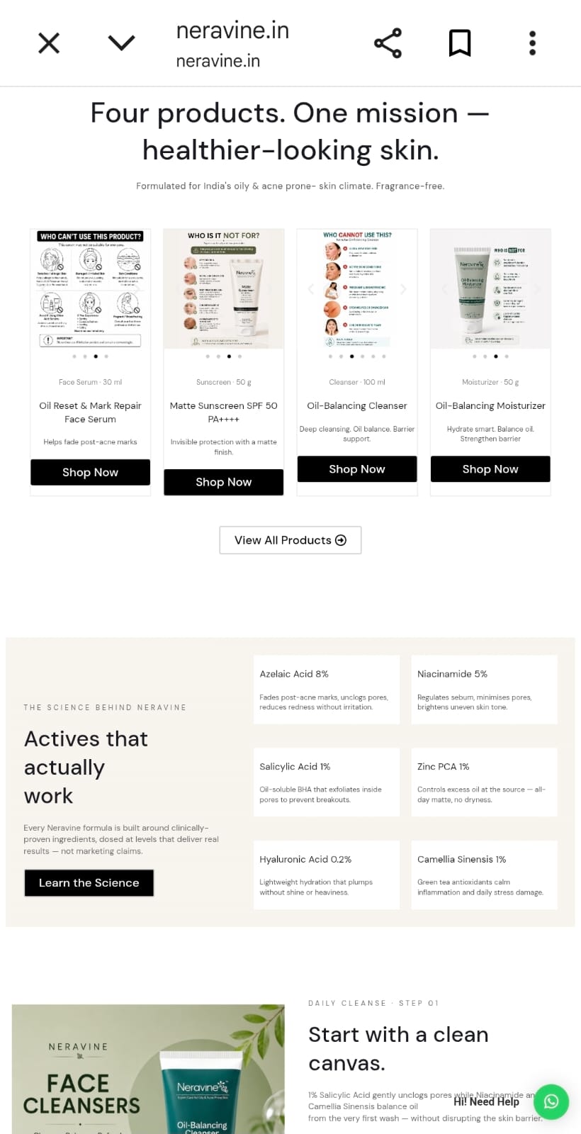 Neravine — website by OnlineTizarat